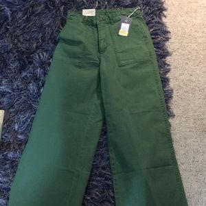 Green pants.